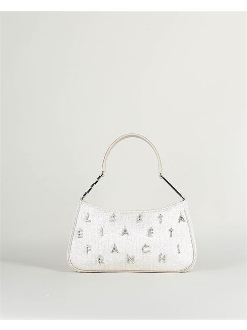 Lurex tweed shoulder bag with rhinestone lettering Elisabetta Franchi ELISABETTA FRANCHI | Bag | BS61A42E2900
